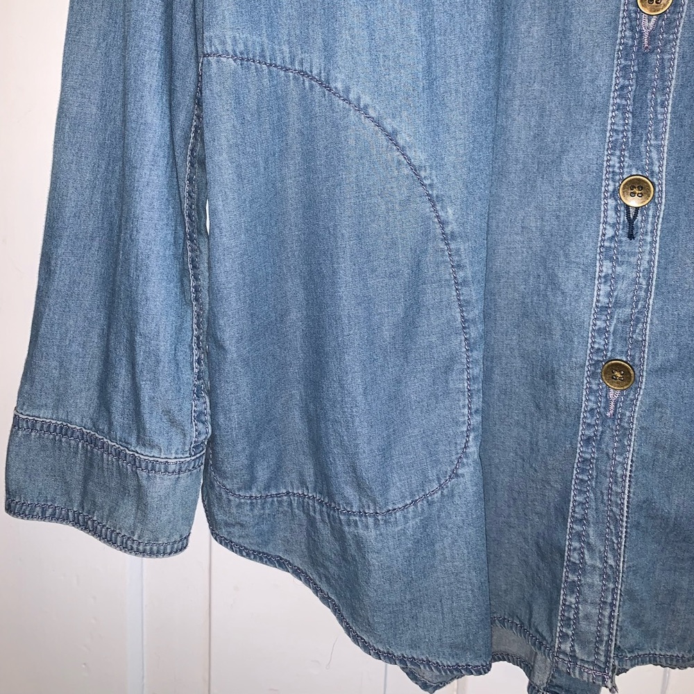 Anthropologie Hooded Chambray Jacket/Button Down - Picture 10 of 16
